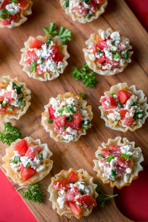 Greek Salad Phyllo Cups