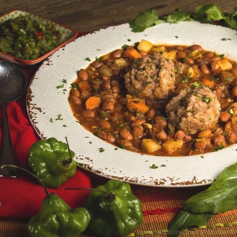 Green Banana Dumplings in Tomato Sauce