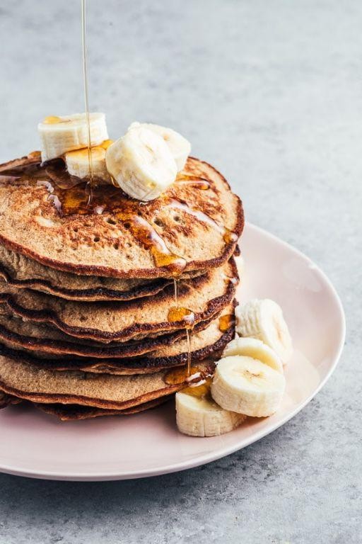 Green Banana Pancakes with Maple Syrup