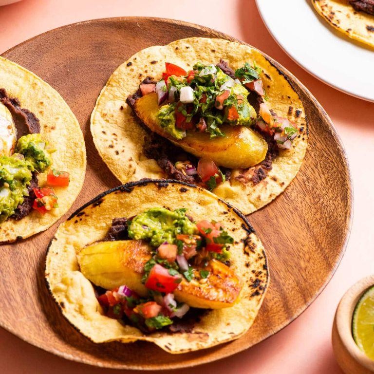 Green Banana Tacos with Avocado Salsa