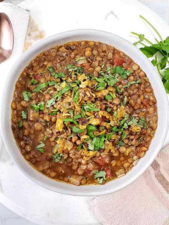 Green Banana and Lentil Soup