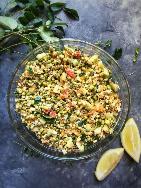 Green Moong Dal Sprouts Salad