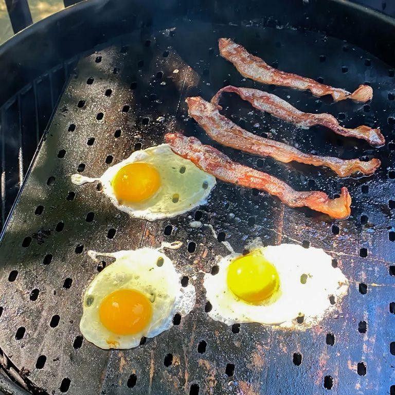 Griddle-Cooked Bacon and Eggs