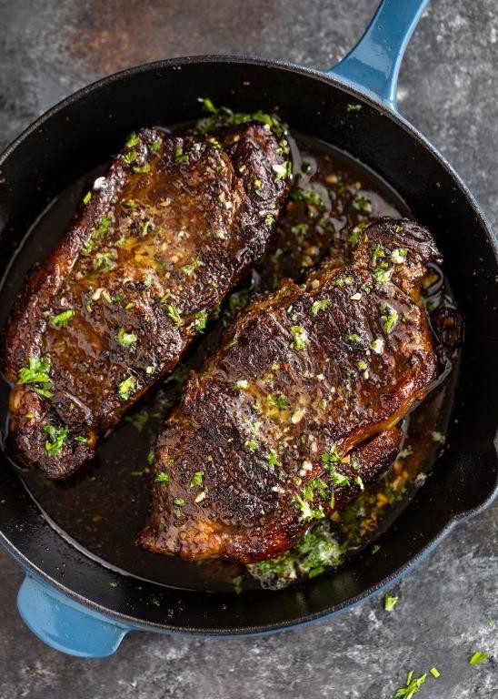 Griddle-Seared Steak with Garlic Butter