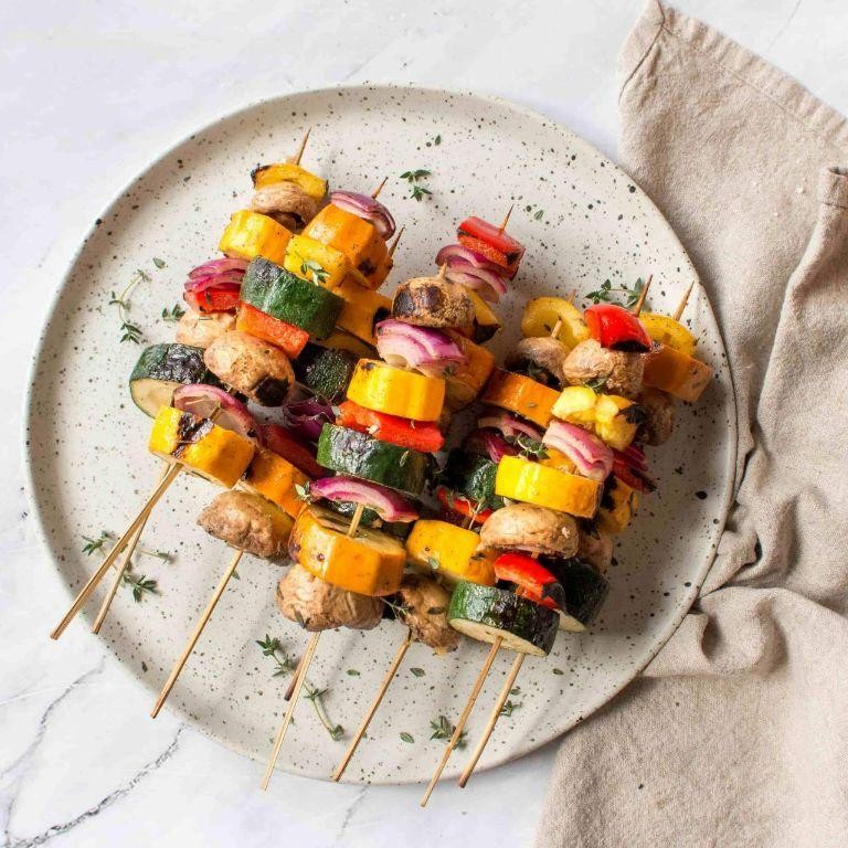 Grilled Bell Pepper and Zucchini Skewers