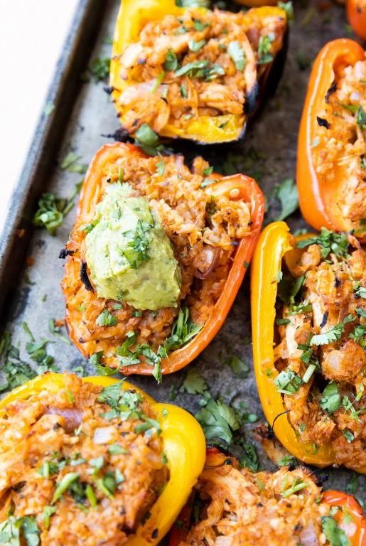 Grilled Chicken Stuffed Bell Peppers