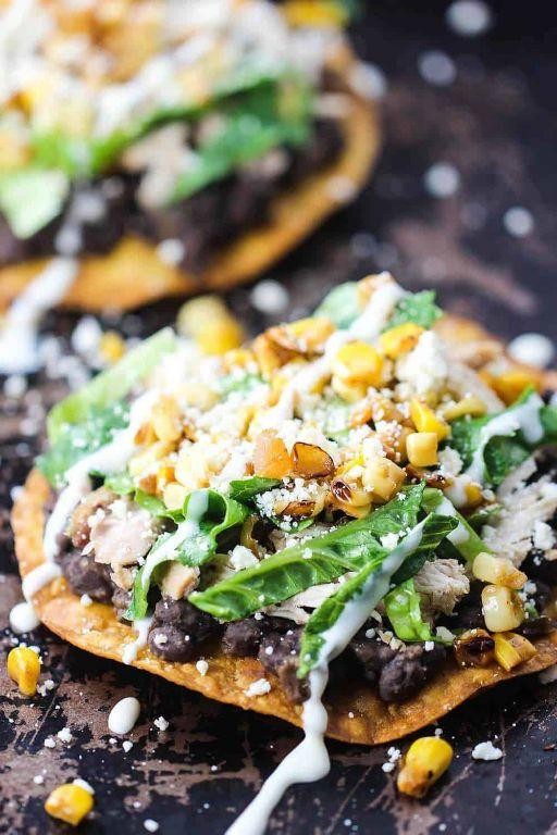 Grilled Chicken Tostadas with Black Beans