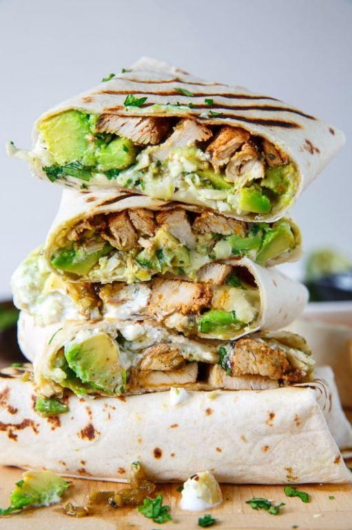 Grilled Chicken and Avocado Burritos