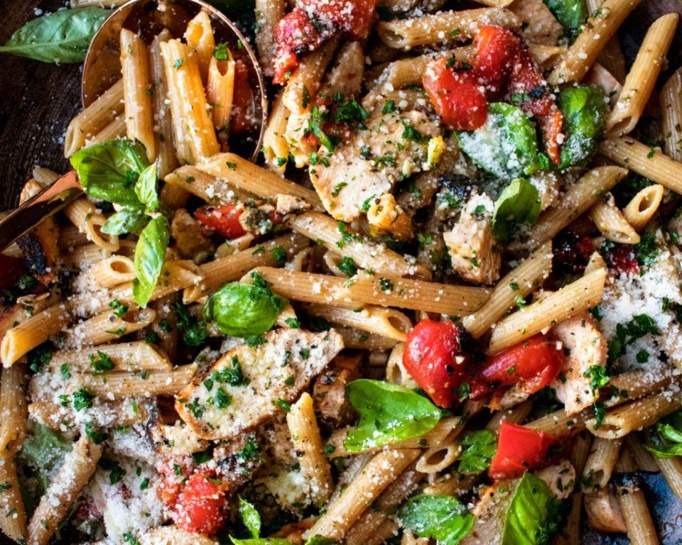 Grilled Chicken and Bell Pepper Pasta Salad