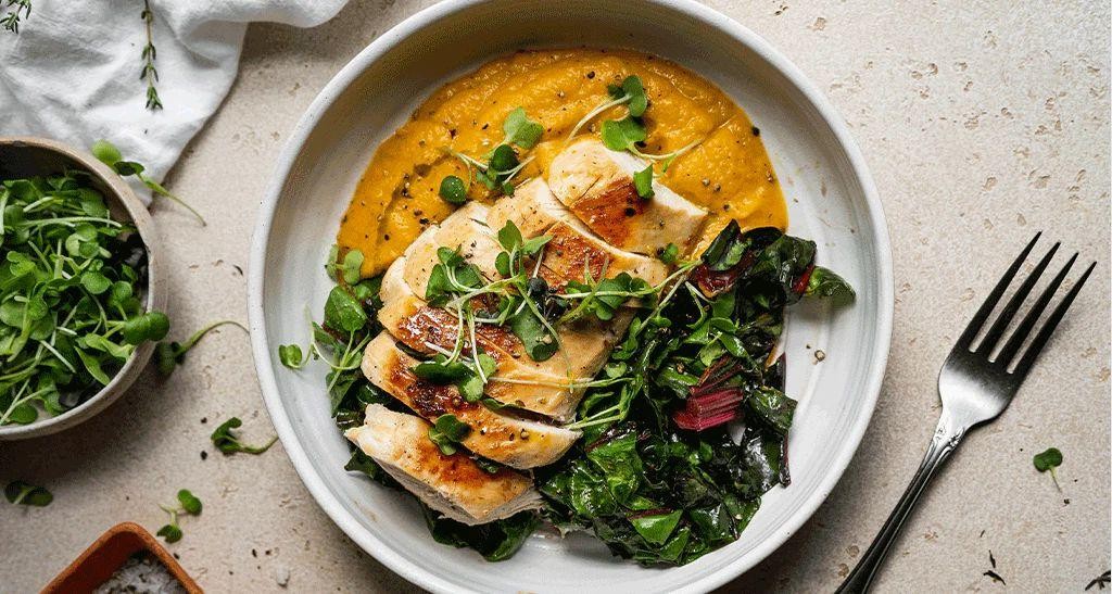 Grilled Chicken with Butternut Squash Mash
