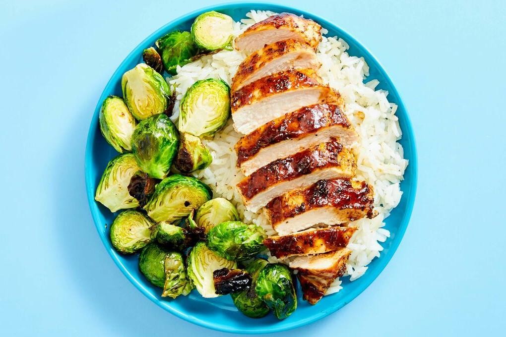 Grilled Chicken with Roasted Brussels Sprouts