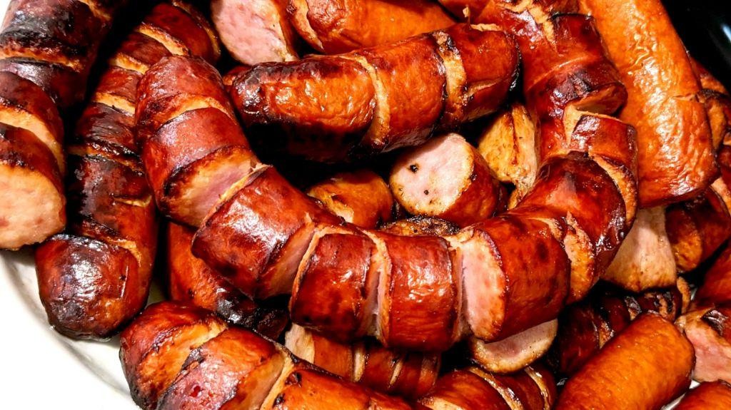 Grilled Eckrich Sausage with Mustard Glaze
