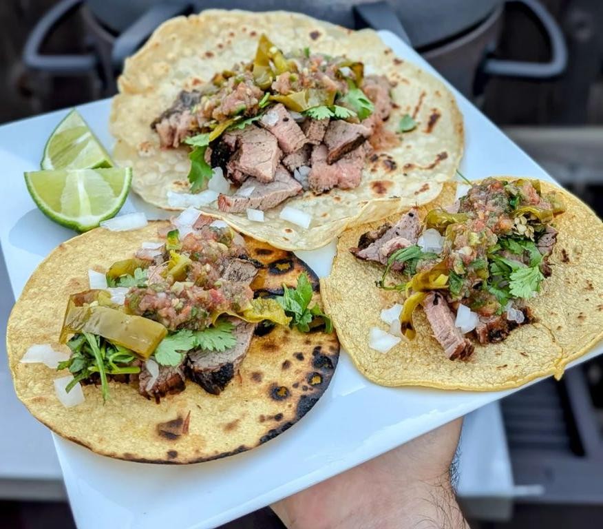 Grilled Hatch Chile and Steak Tacos