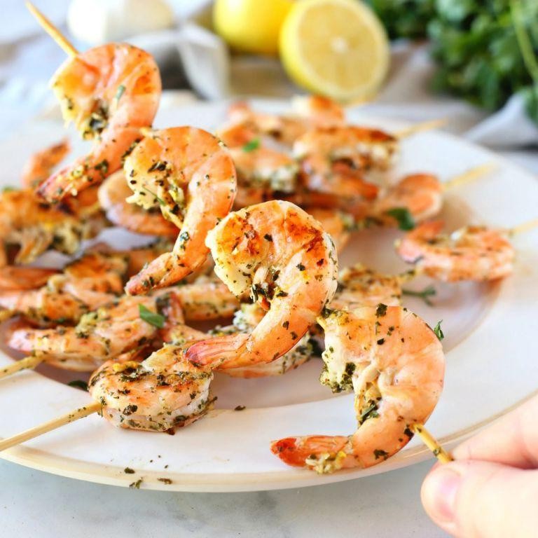 Grilled Lemon Garlic Shrimp Skewers