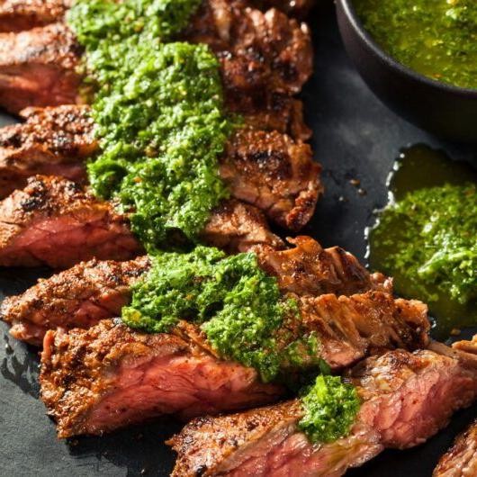 Grilled Llama Steak with Chimichurri Sauce