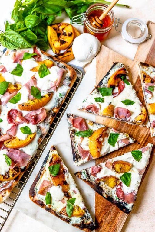 Grilled Peach and Prosciutto Flatbread