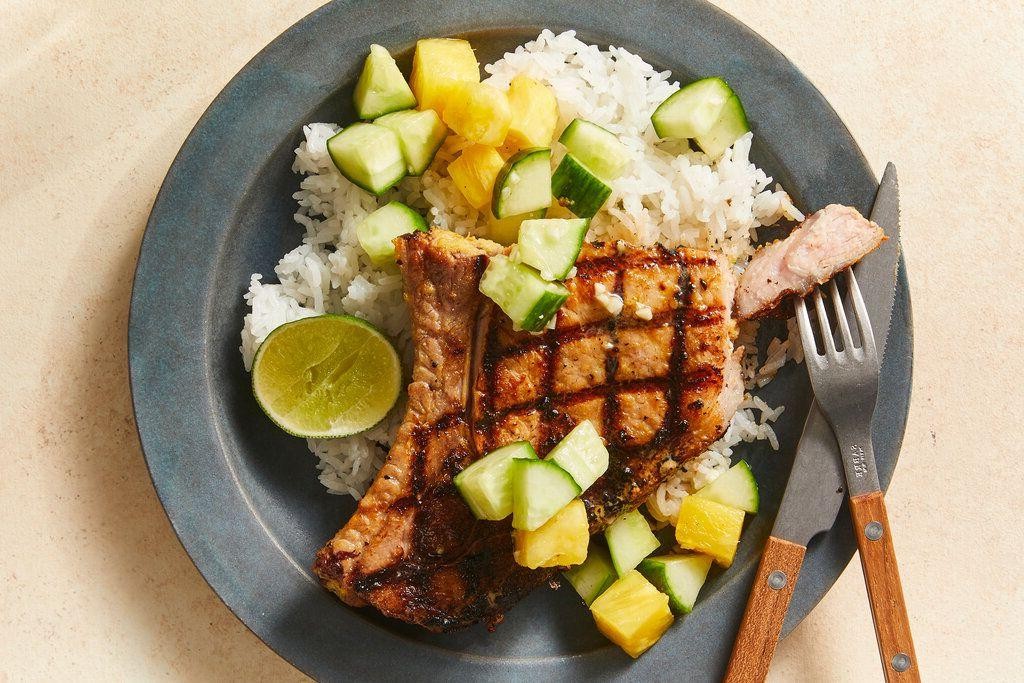 Grilled Pork Chops with Pineapple Salsa
