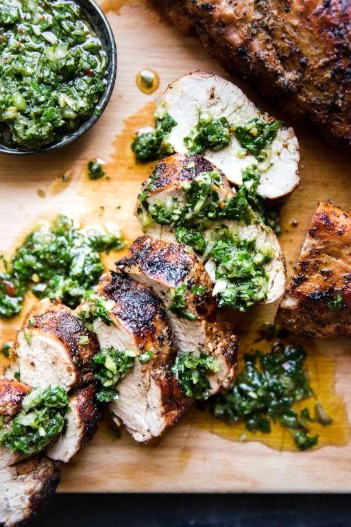 Grilled Pork Sirloin with Chimichurri