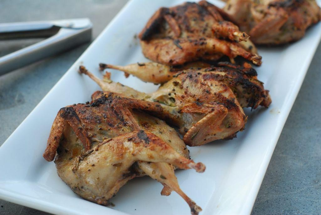 Grilled Quail with Rosemary Butter