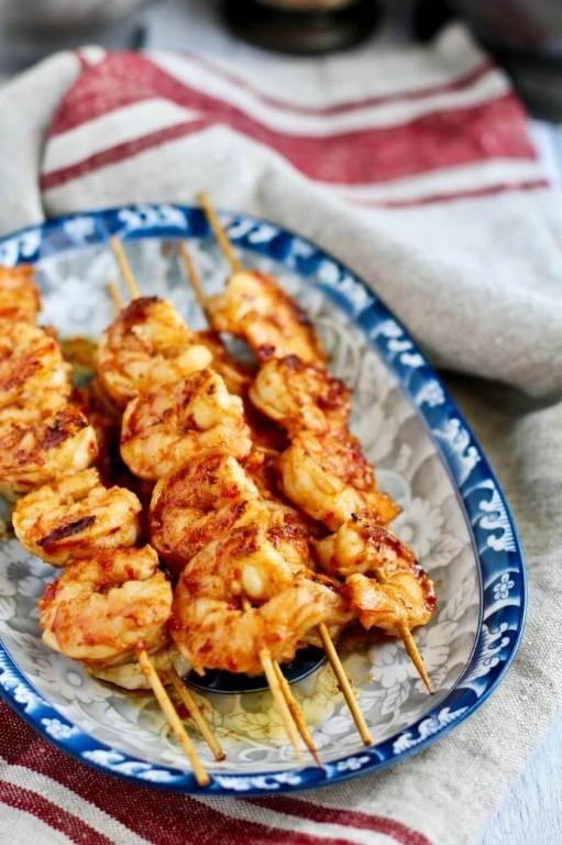 Grilled Shrimp Yakitori with Yuzu Kosho