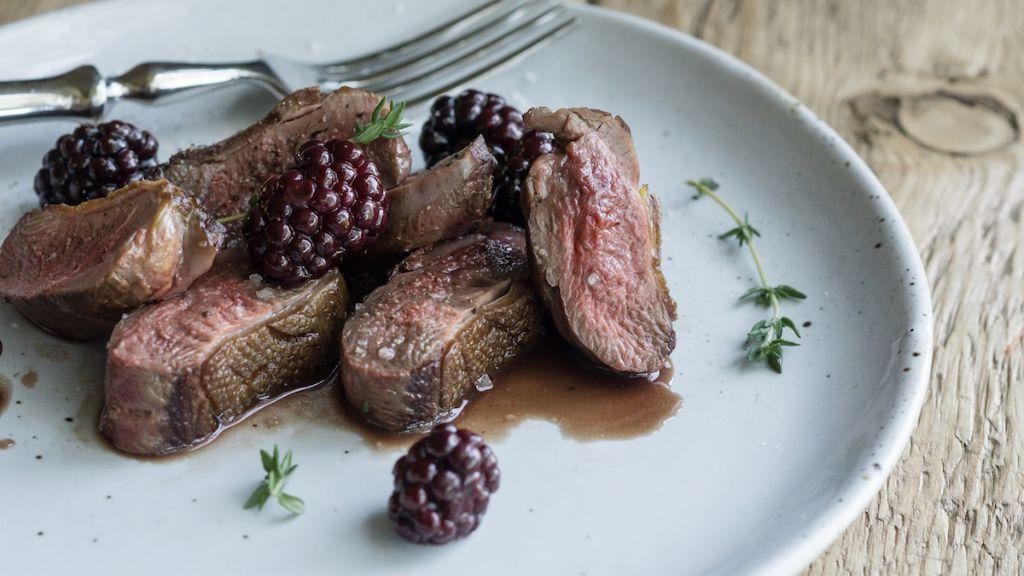 Grilled Snow Goose Breast with Blackberry Glaze