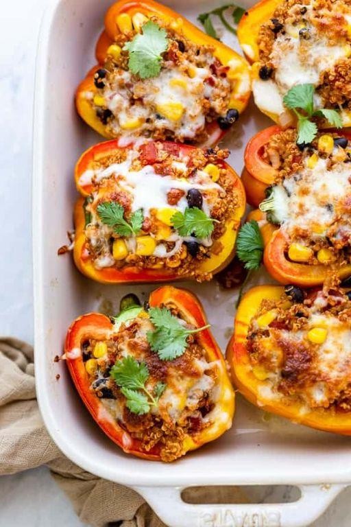 Grilled Stuffed Bell Peppers with Quinoa