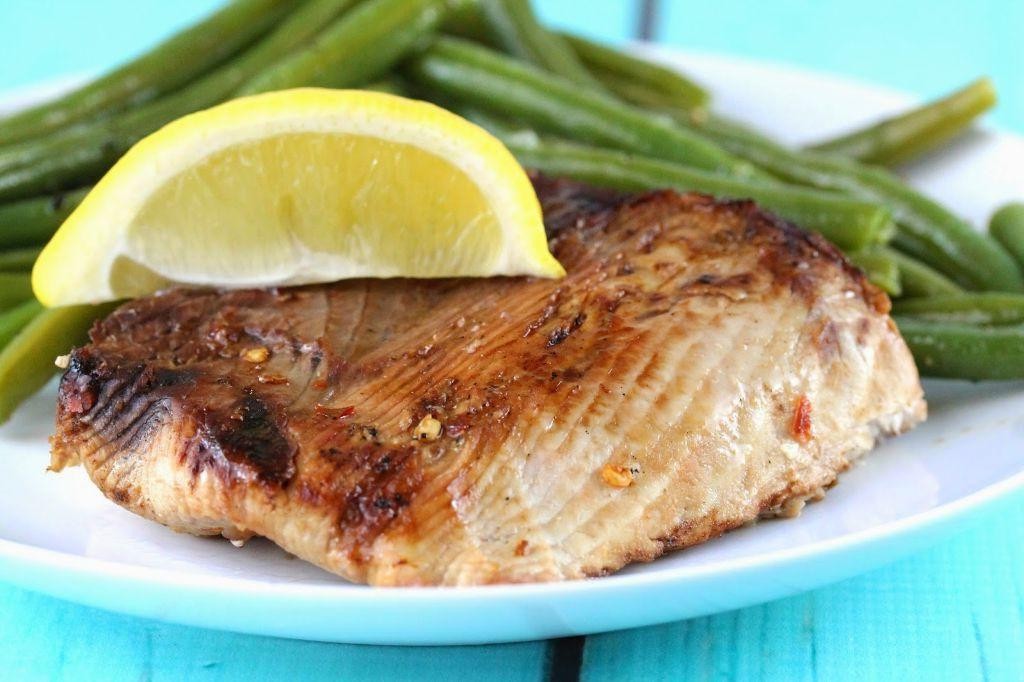 Grilled Thrasher Shark with Lemon Garlic Butter