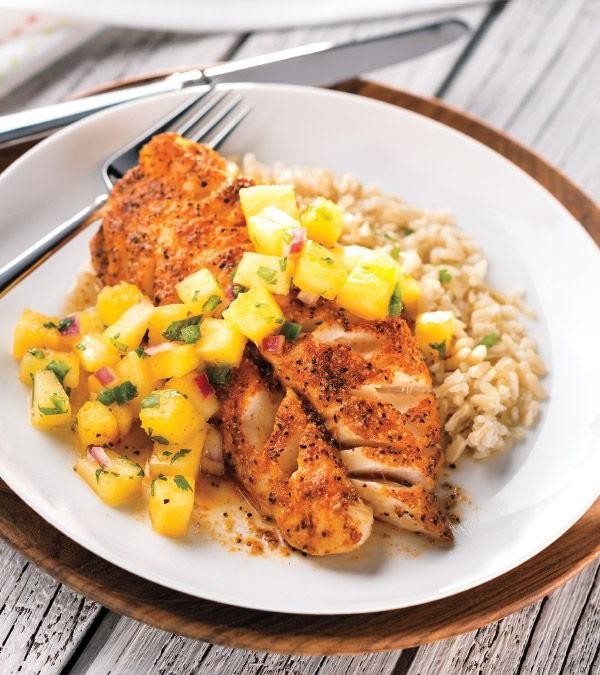 Grilled Thrasher Shark with Pineapple Jalapeño Salsa