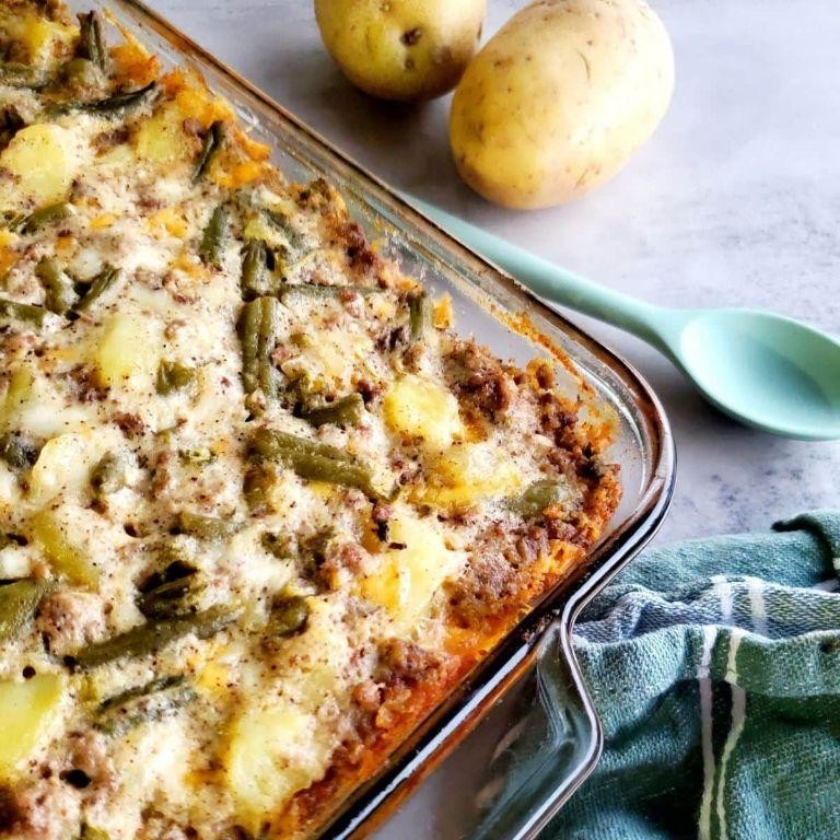 Ground beef and potato casserole
