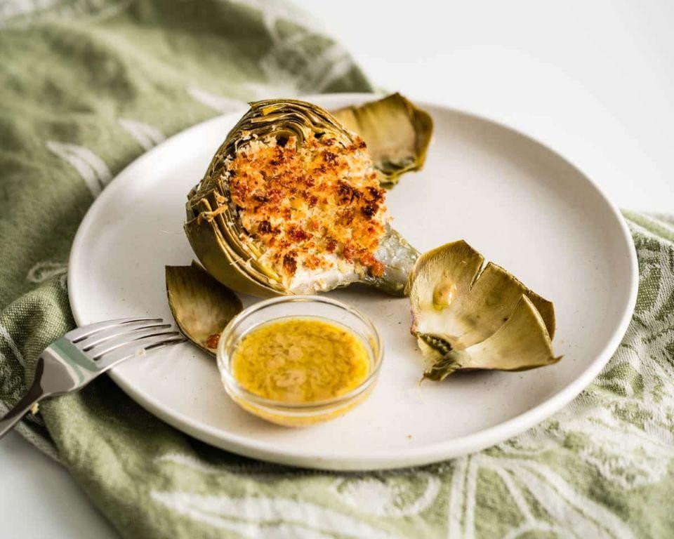 Guanciale-Stuffed Artichokes with Lemon Aioli