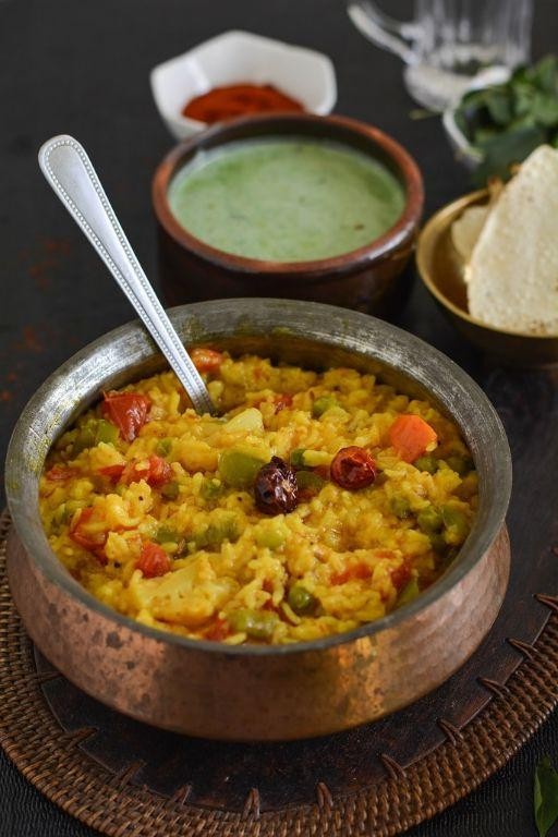 Gujarati Khichdi with Peanuts and Ghee