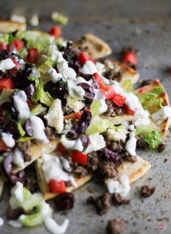 Gyro Nachos with Melted Cheese