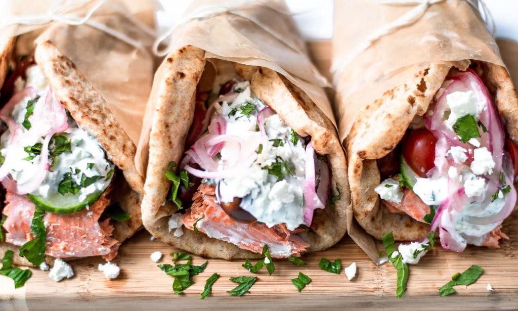 Gyro Wrap with Homemade Pickled Onions