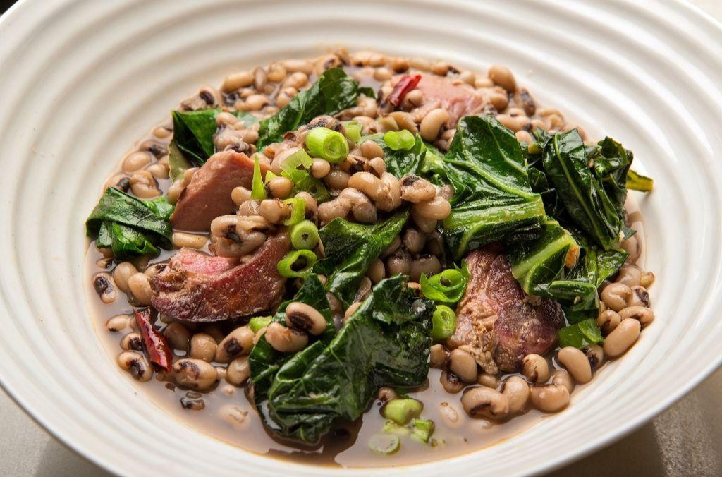 Ham and Black-Eyed Peas with Greens