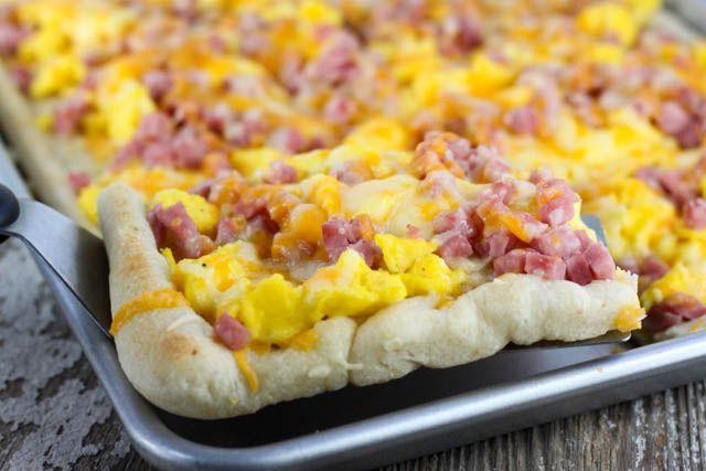 Ham and Swiss Breakfast Pizza