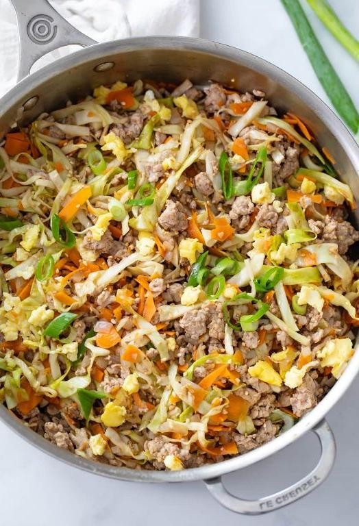 Hamburger and Cabbage Egg Rolls