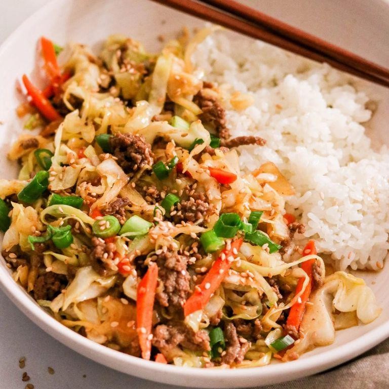 Hamburger and Cabbage Fried Rice