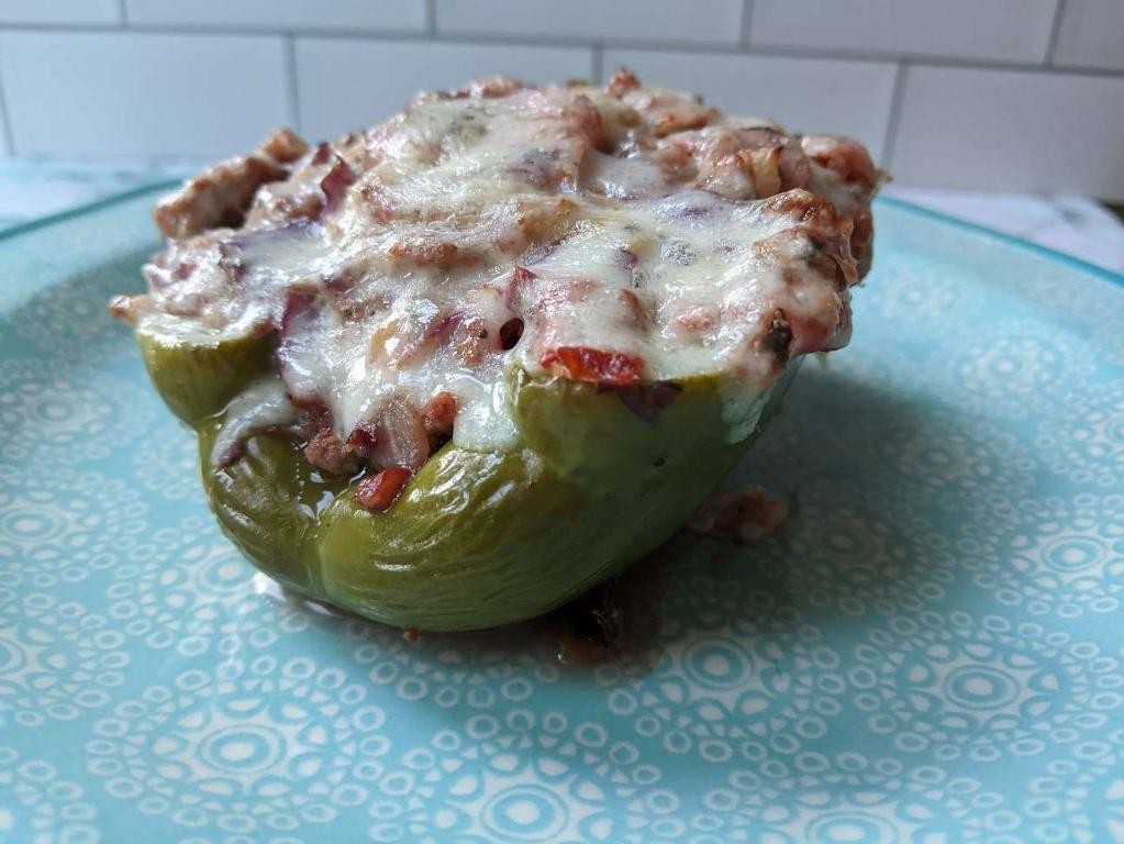 Hamburger and Cabbage Stuffed Bell Peppers