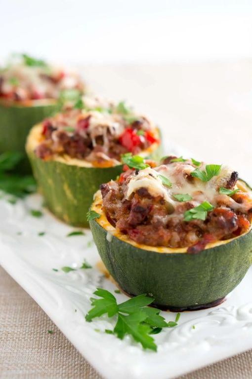Hamburger and Cabbage Stuffed Zucchini