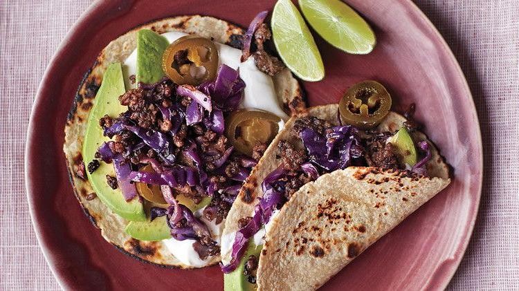 Hamburger and Cabbage Tacos