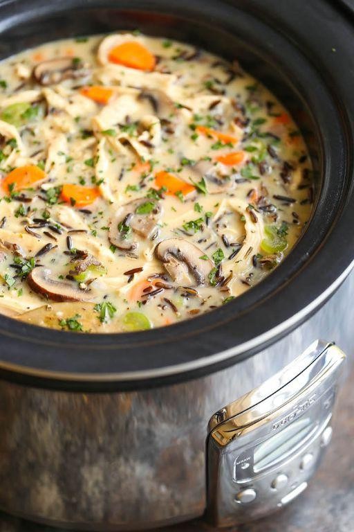 Healthy Slow Cooker Chicken and Wild Rice Soup