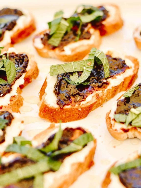 Herbed Goat Cheese and Fig Crostini