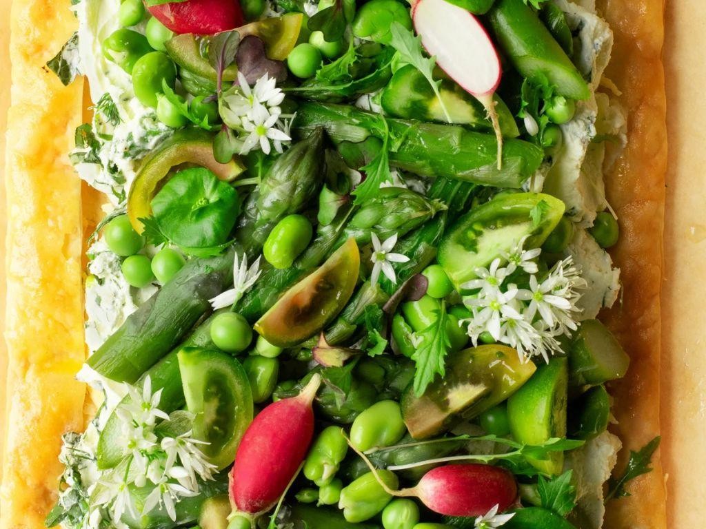 Herbed Ricotta and Spring Vegetable Tart