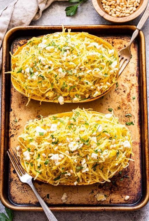 Herbed Spaghetti Squash with Lemon and Feta