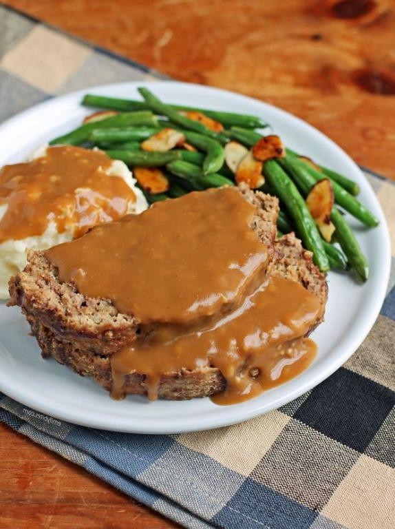 Homestyle Meatloaf with Brown Gravy