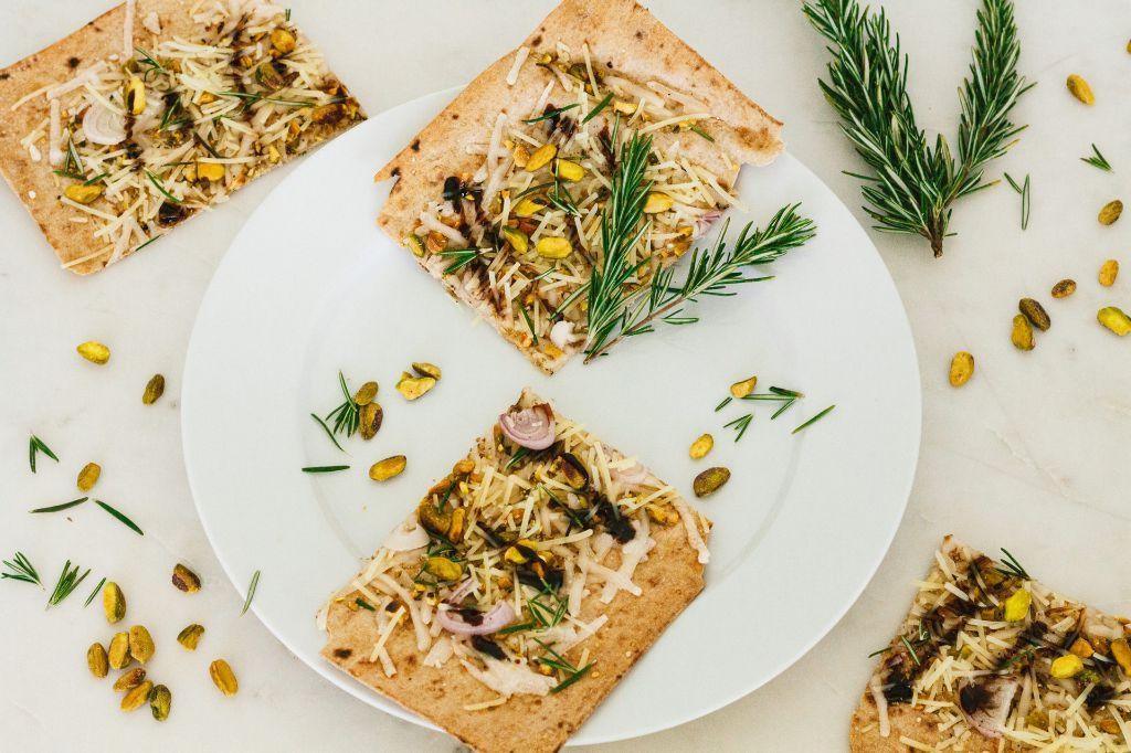 Honey Drizzled Lavosh with Pistachios
