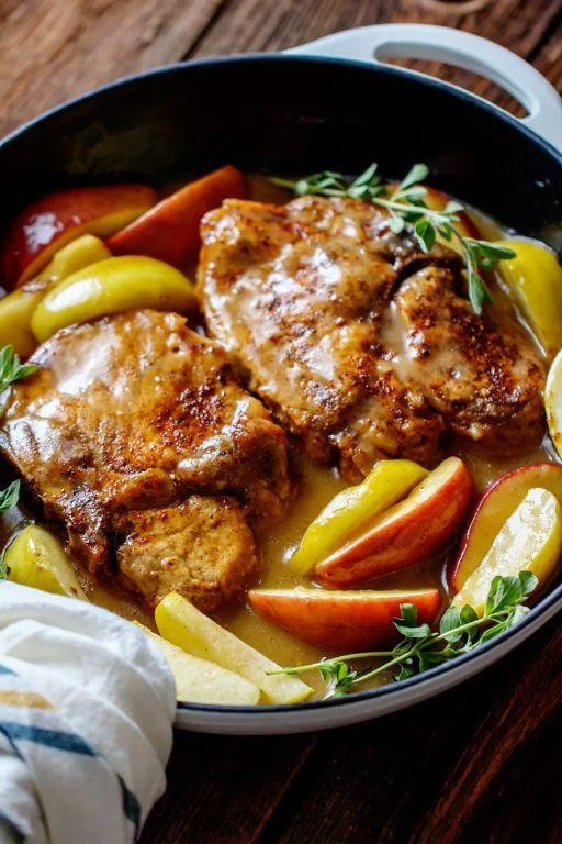 Honey Glazed Pork Chops with Apples