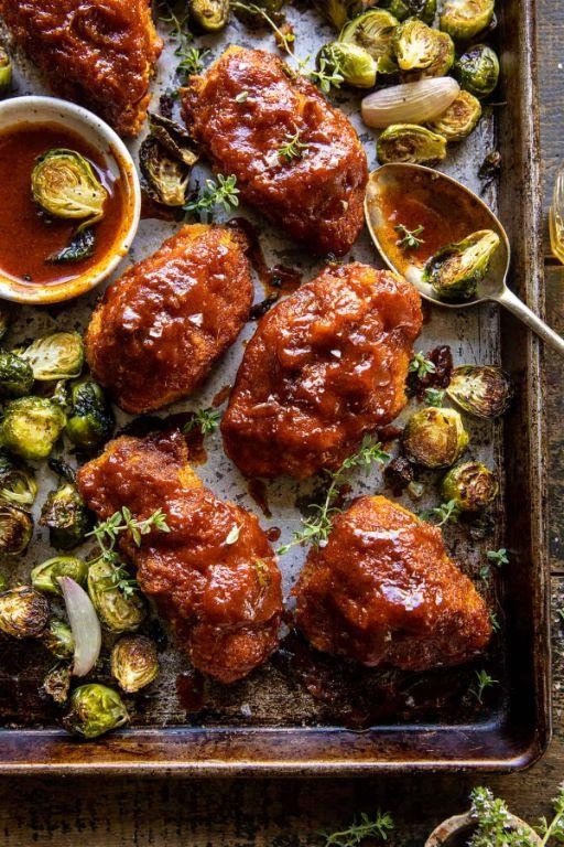 Honey Mustard Chicken and Brussels Sprouts Bake
