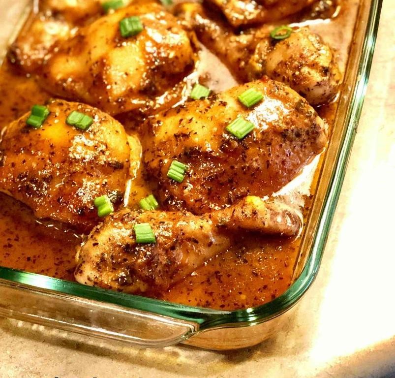 Honey Mustard Glazed Baked Chicken Leg Quarters