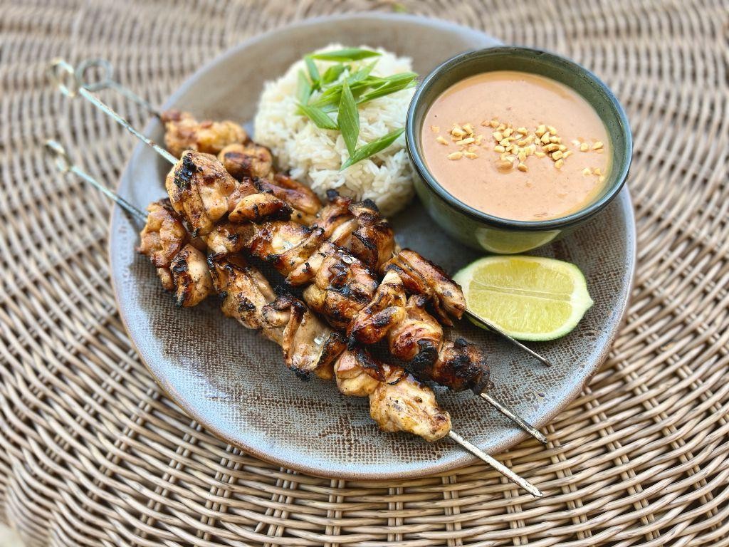 Indonesian Chicken Satay with Peanut Sauce